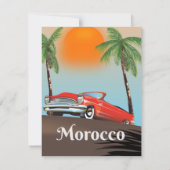 Marokko Klassisches rotes Reiseplakat (Rückseite)