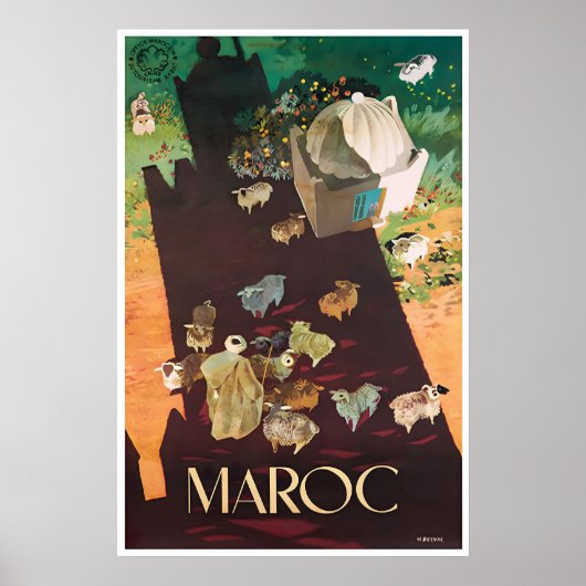 Marokko Kunst Reiseplakatdruck Moroccanation Poster (Vorne)
