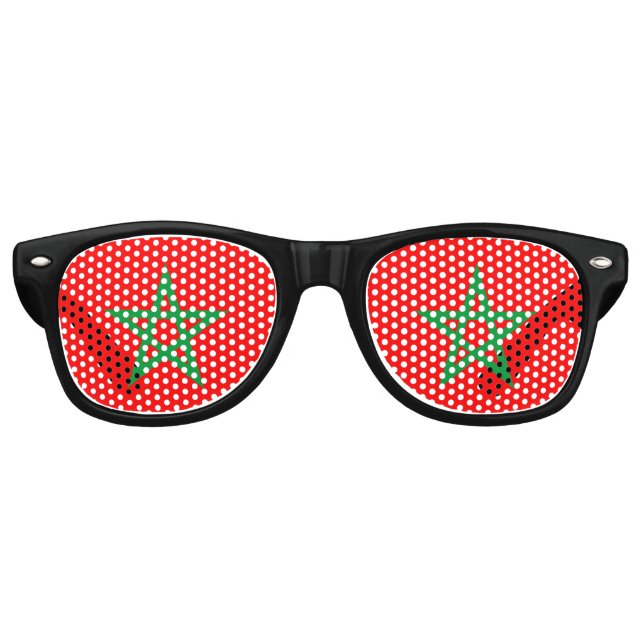 Marokko-Länderflagge Partybrille (Vorderseite)