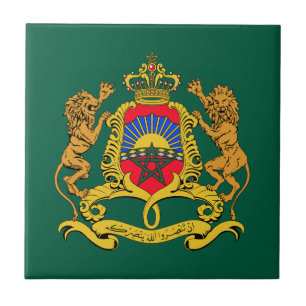 Marokko Landeswappen Symbol Emblem Flagge Fliese