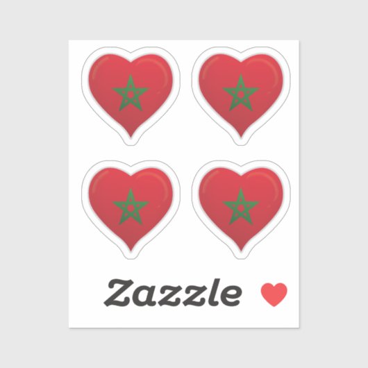 Marokko Liebe Flaggenstempel Aufkleber (Blatt)