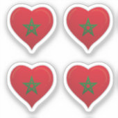 Marokko Liebe Flaggenstempel Aufkleber (Vorderseite)