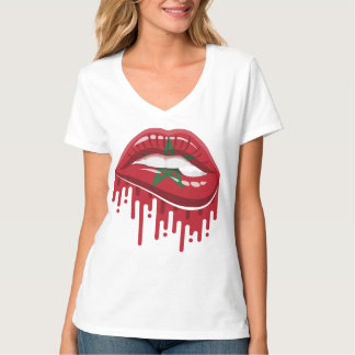 Marokko Lippen Stolz Wurzel Flagge T-Shirt