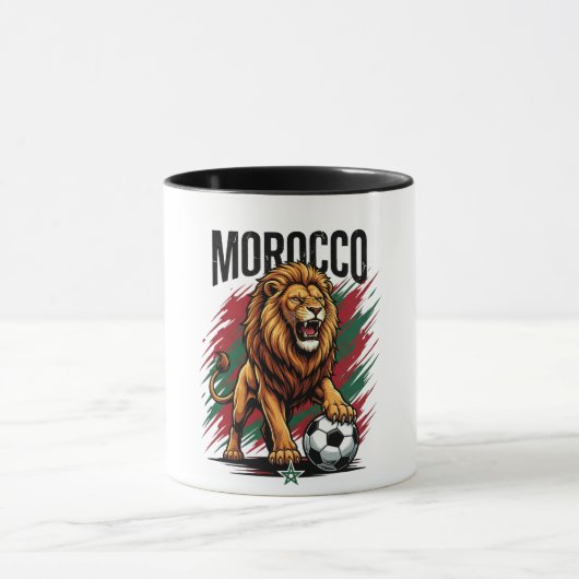 Marokko Löwe Fußball Fan 2026 Tasse (Zentrum)