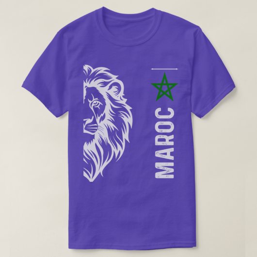 Marokko-Löwenflagge 2024 T-Shirt (Design vorne)