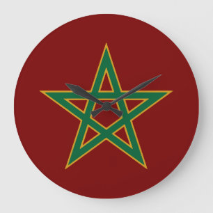 Marokko Marokkanische Flagge Fußball Fan Große Wanduhr