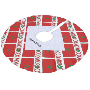 Marokko Marokkanische Flagge Kachel Persönlicher N Leinenimitat Weihnachtsbaumdecke