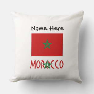 Marokko Marokkanische Flagge Personalisierter Name Kissen