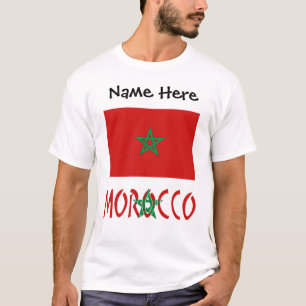 Marokko Marokkanische Flagge Personalisierter Name T-Shirt
