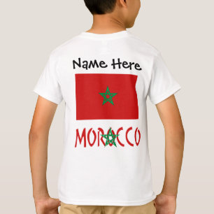 Marokko Marokkanische Flagge Personalisierter Name T-Shirt