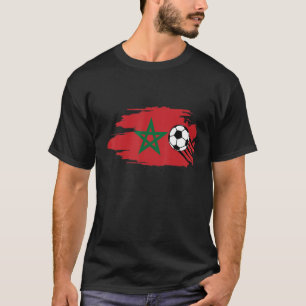 Marokko marokkanischer Flag Fußball T-Shirt