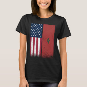 Marokko Marokko Amerikanische Flaggen Proud USA Ma T-Shirt