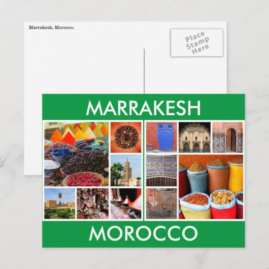Marokko-Marrakesch Postkarte (Vorne/Hinten)