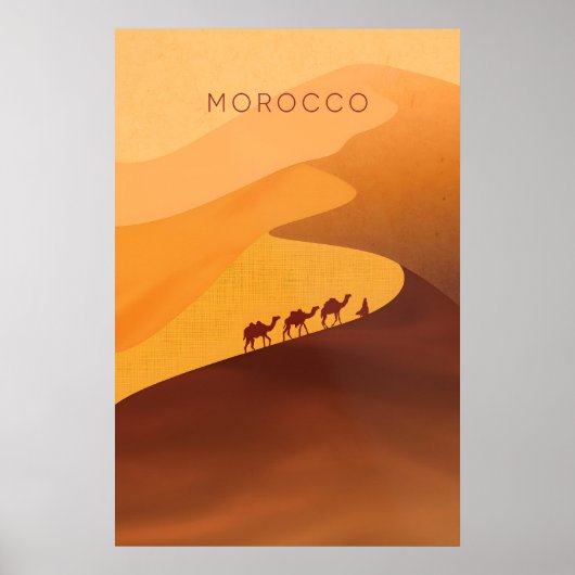 Marokko Minimal Reiseplakat Poster (Vorne)