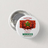 Marokko National Fußball Flagge Erbe Fußball Button (Vorne & Hinten)