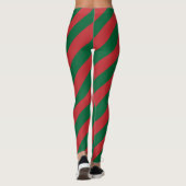 Marokko Nationale Flaggenfarben diagonal gestreift Leggings (Rückseite)
