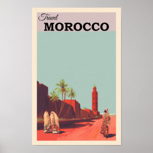 Marokko Nordafrika Vintage Reise Poster