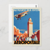 Marokko Nordafrika Vintage Stadt Skyline Postkarte (Vorne/Hinten)