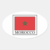 Marokko Ovaler Aufkleber (Vorderseite)