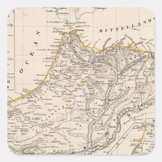 Marokko Quadratischer Aufkleber (Vorderseite)