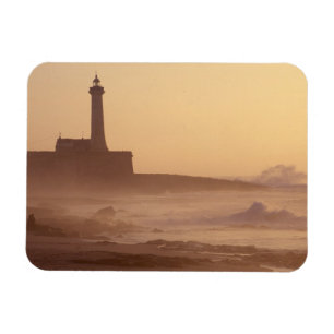 Marokko, Rabat, Leuchtturm bei Sonnenuntergang mit Magnet