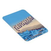 Marokko Reise-Postkarte chefchaoun, blaue Stadt Ge Magnet (Rechte Seite)