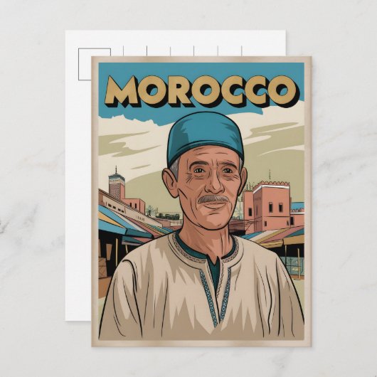 Marokko Reise-Postkarte mit Geschenk für Einheimis Postkarte (Vorne/Hinten)