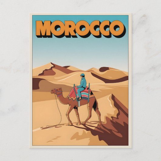 Marokko Reise Postkarte Wüstenkamel Geschenk (Vorderseite)