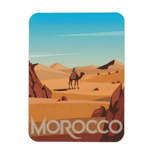 Marokko-Reisepostkarte Wüstenkamel-Trip Geschenk Magnet