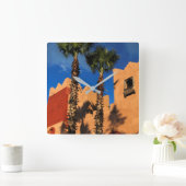 Marokko Resort Außenbereich Quadratische Wanduhr (Zuhause)