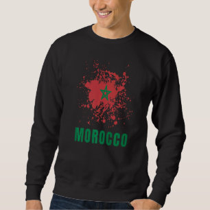 Marokko Retro Vintage Wasserfarben Sport Marokkani Sweatshirt