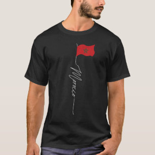 Marokko Signature Flag Elegant Patriotisch Marokka T-Shirt