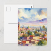 Marokko Stadtwatercolor Postkarte (Vorne/Hinten)