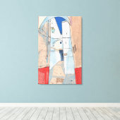 Marokko Street Cityscape Paper Collage Sketch Art Leinwanddruck (Insitu (Holzboden))