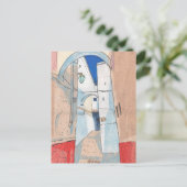 Marokko Street Cityscape Paper Collage Sketch Art Postkarte (Stehend Vorderseite)