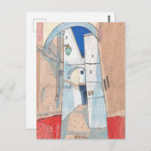 Marokko Street Cityscape Paper Collage Sketch Art Postkarte (Vorne/Hinten)