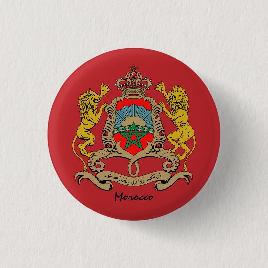 Marokko-Taste, patriotische marokkanische Flaggenm Button (Vorderseite)