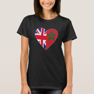 Marokko UK Flagge Britisch marokkanische Liebe Mar T-Shirt