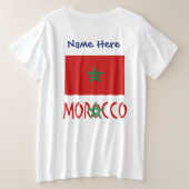 Marokko und marokkanische Flagge mit Ihrem Namen Große Größe T-Shirt (Design Rückseite)