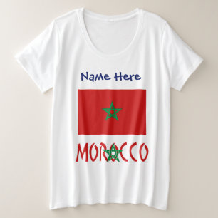 Marokko und marokkanische Flagge mit Ihrem Namen Große Größe T-Shirt