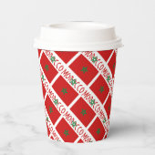 Marokko und marokkanische Flagge mit Ihrem Namen Pappbecher (Rückseite)