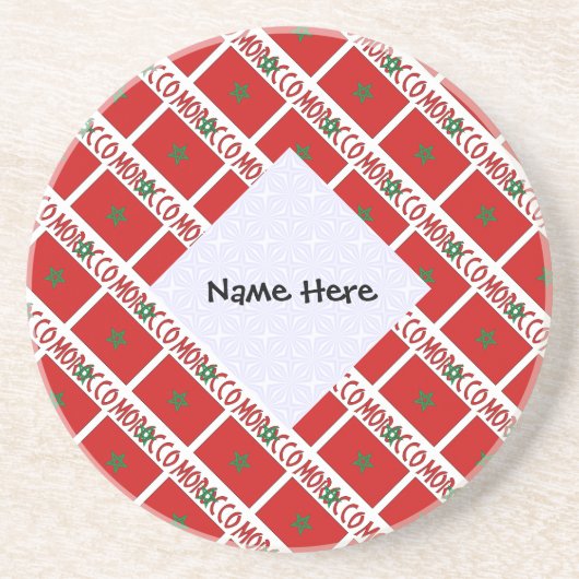 Marokko und marokkanische Flagge Personalisiert Getränkeuntersetzer (Vorne)