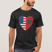 Marokko US-Flagge Amerikanische marokkanische Lieb T-Shirt (Vorderseite)