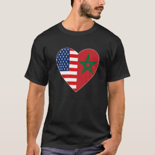 Marokko US-Flagge Amerikanische marokkanische Lieb T-Shirt