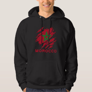 Marokko Vintage Marokkanische Flagge Stolz Hoodie