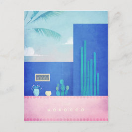 Marokko Vintage Travel Poster - Art Postkarte