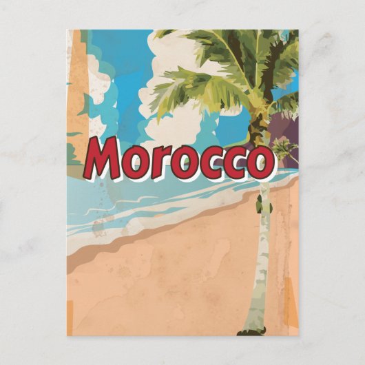 Marokko Vintager Urlaub Poster Postkarte (Vorderseite)