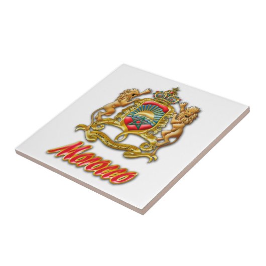 Marokko-Wappen Fliese (Seite)