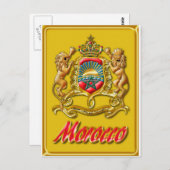 Marokko Wappen Postkarte (Vorne/Hinten)