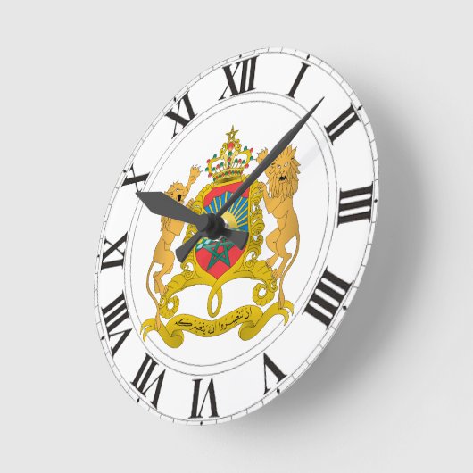 Marokko-Wappen Runde Wanduhr (Winkel)